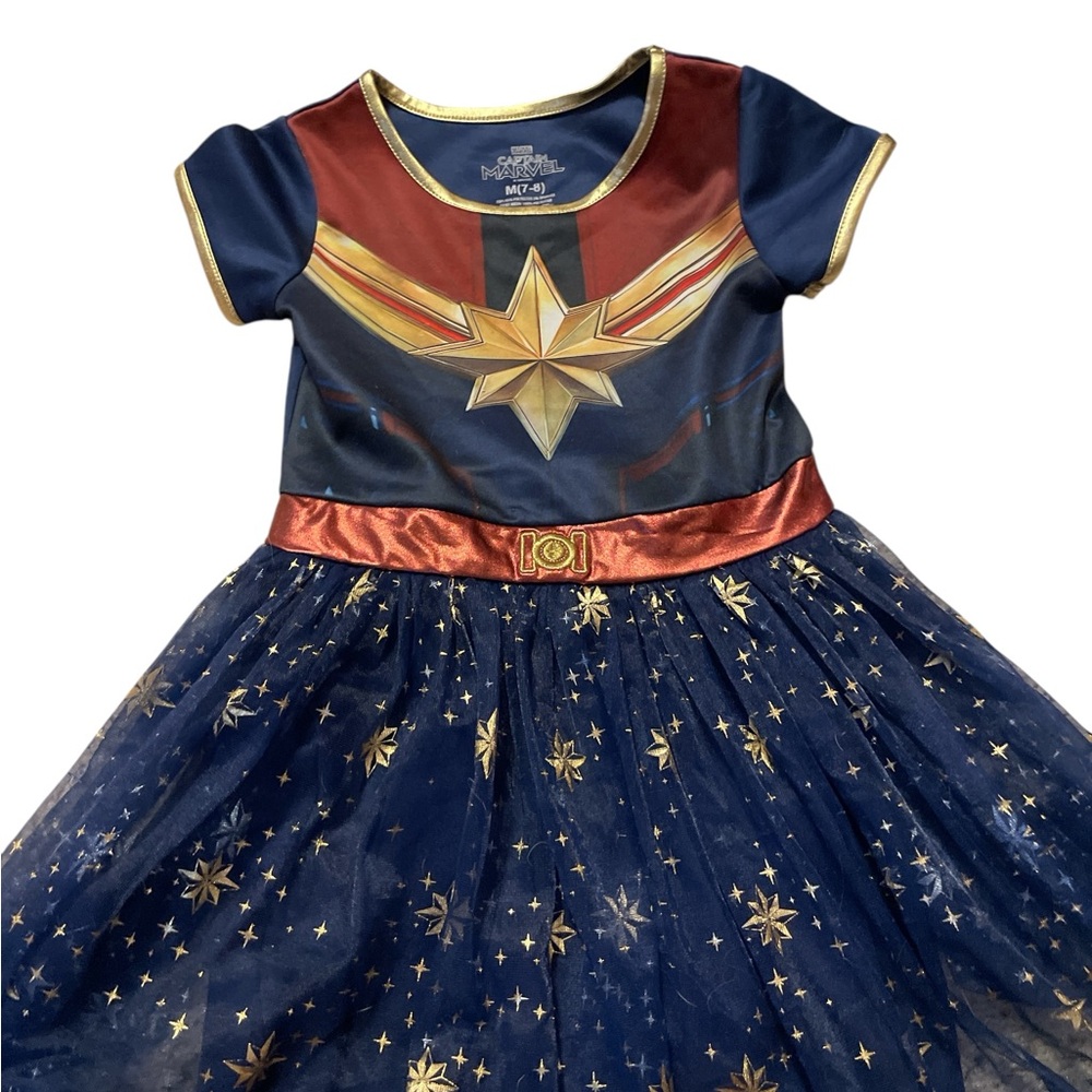 Marvel Captain Marvel Kids Costume - Blue, Red, and Gold
